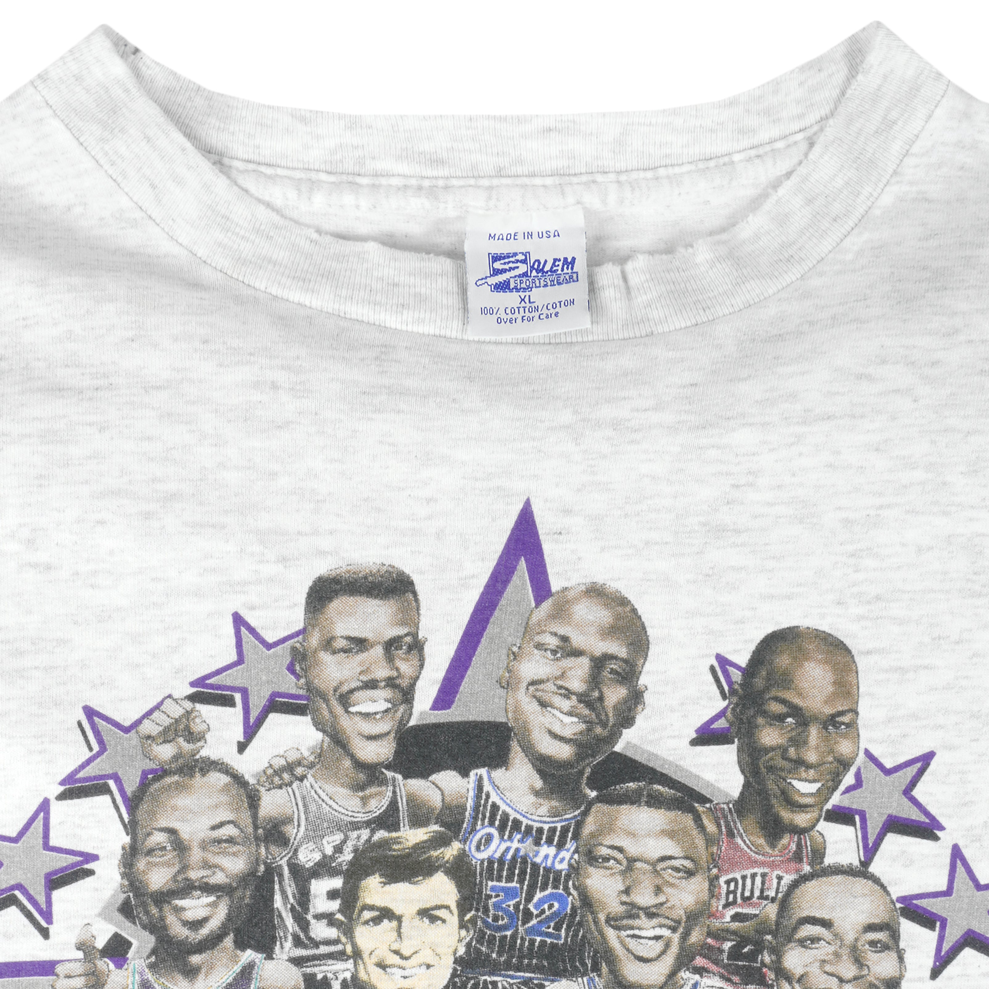 Vintage 1993 NBA All Star Caricature T-Shirt Basketball Jordan