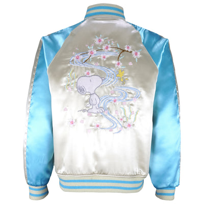 Vintage - Peanuts The World Famous Comic Strip Snoopy Satin Jacket 1990s Small