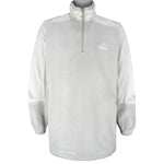 Adidas - Grey 1/2 Zip Fleece Sweatshirt 1990s Large