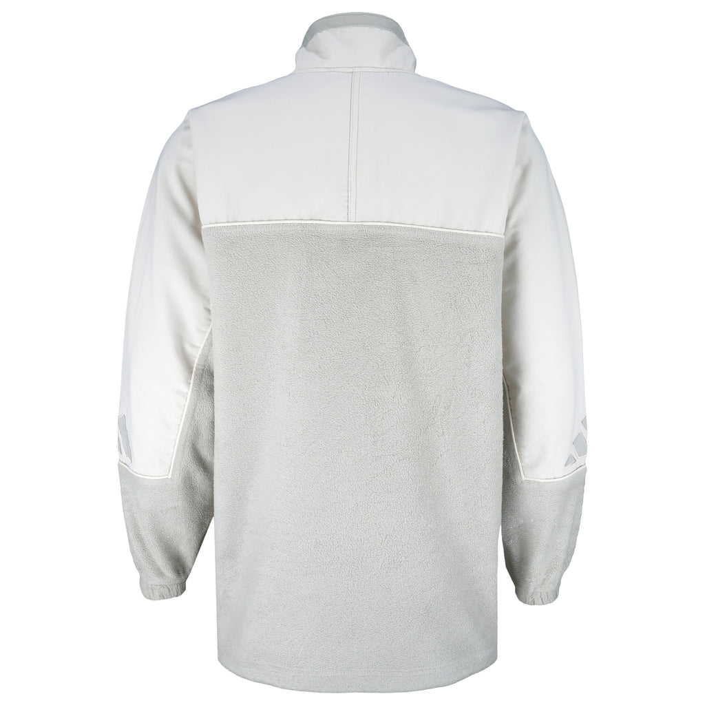 Adidas - Grey 1/2 Zip Fleece Sweatshirt 1990s Medium Vintage Retro