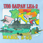 Vintage -USS Saipan LHA 2 Single Stitch T-Shirt 1990s Large Vintage Retro