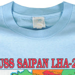 Vintage - USS Saipan LHA 2 Single Stitch T-Shirt 1990s Large Vintage Retro