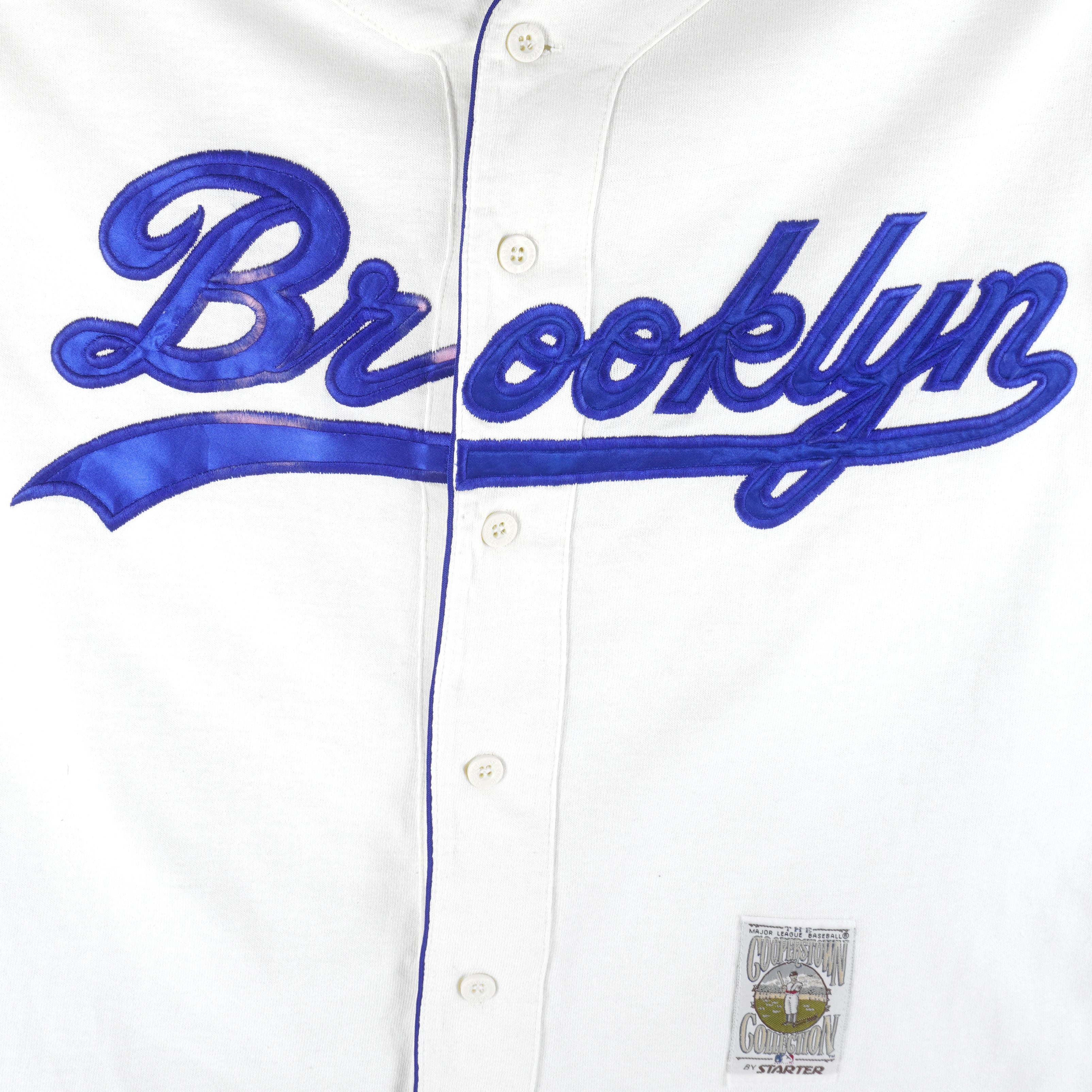 Starter - L.A. Dodgers Brooklyn Button-Up Jersey T-Shirt 1990s Medium Vintage Retro Baseball