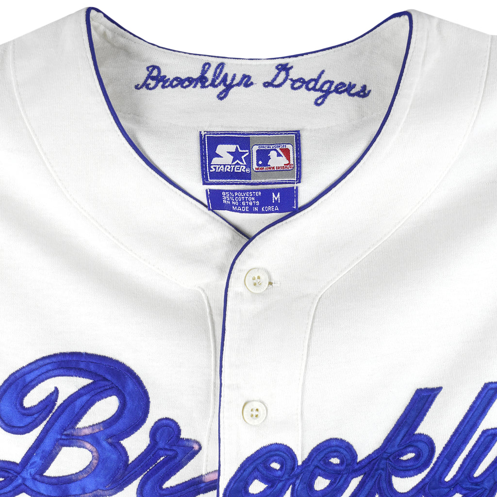 Starter - L.A. Dodgers Brooklyn Button-Up Jersey T-Shirt 1990s Medium Vintage Retro Baseball