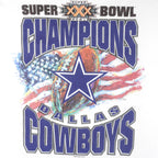 Starter - Dallas Cowboys Super Bowl 30th Champions T-Shirt 1996 X-Large Vintage Retro Football