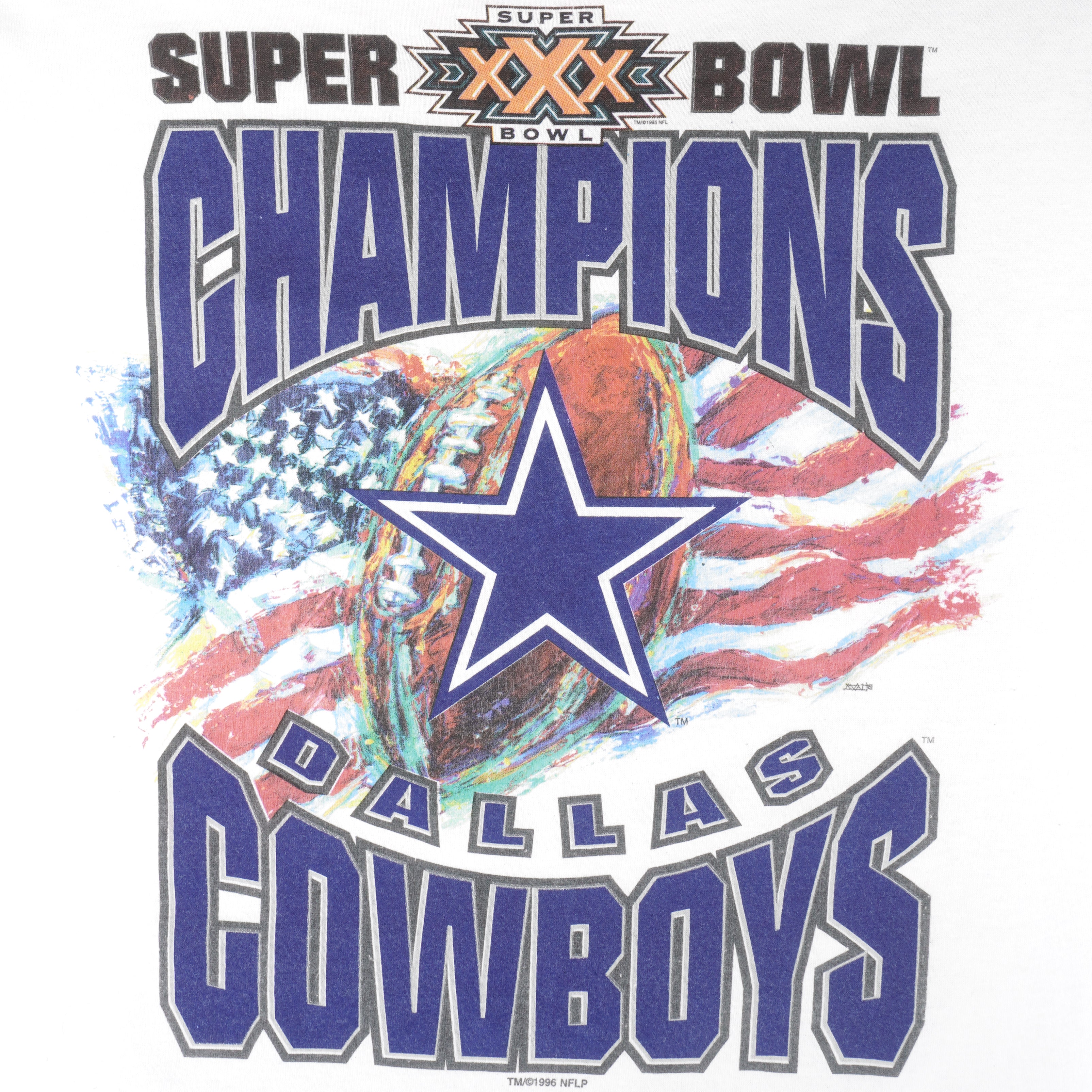 Starter - Dallas Cowboys Super Bowl 30th Champions T-Shirt 1996 X-Large Vintage Retro Football
