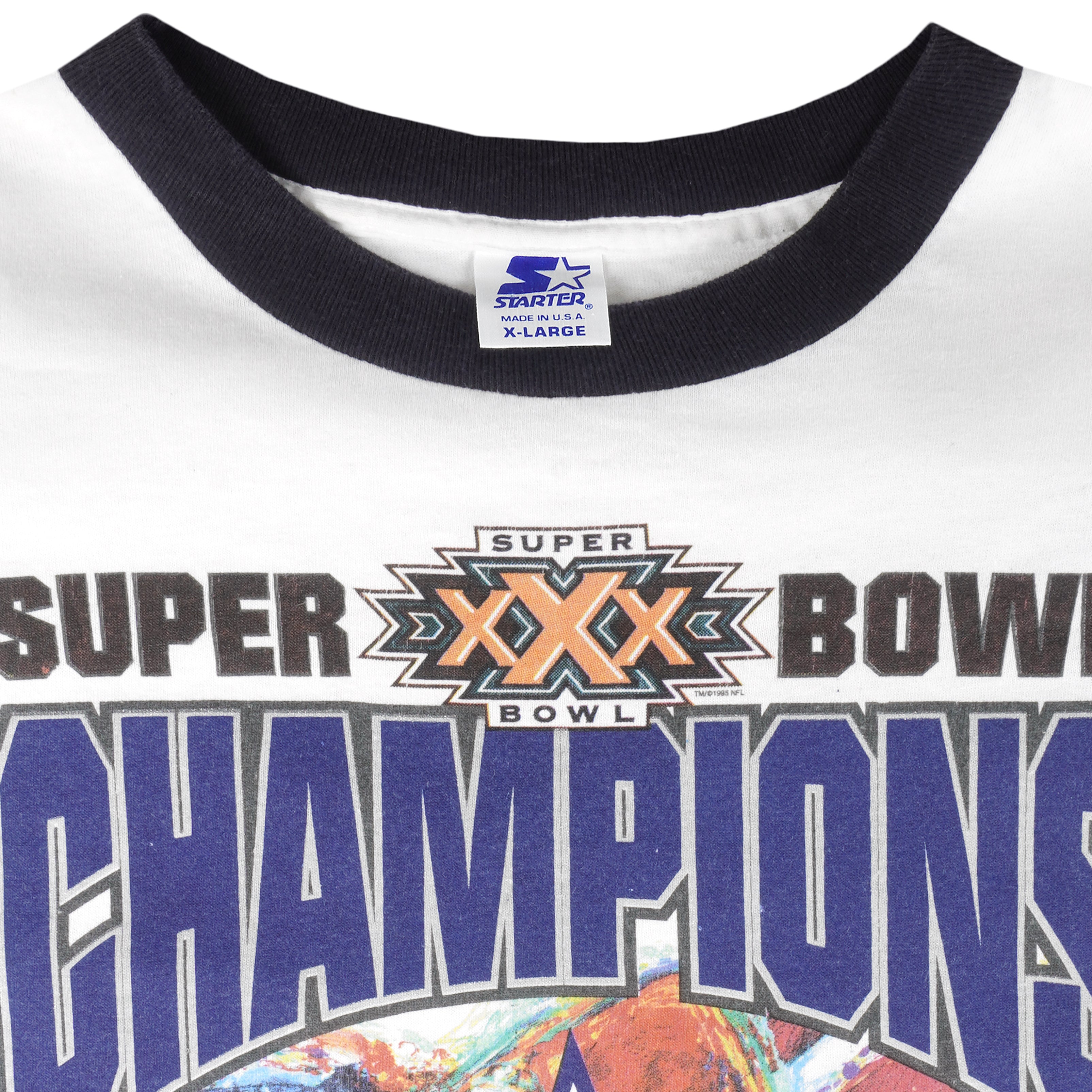 Starter - Dallas Cowboys Super Bowl 30th Champions T-Shirt 1996 X-Large Vintage Retro Football