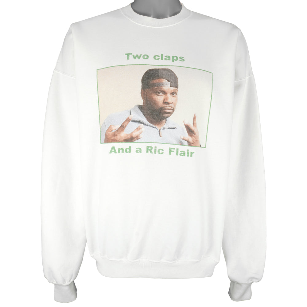 Vintage - Two Claps & a Ric Flair Crew Neck Sweatshirt 1990s X-Large Vintage Retro