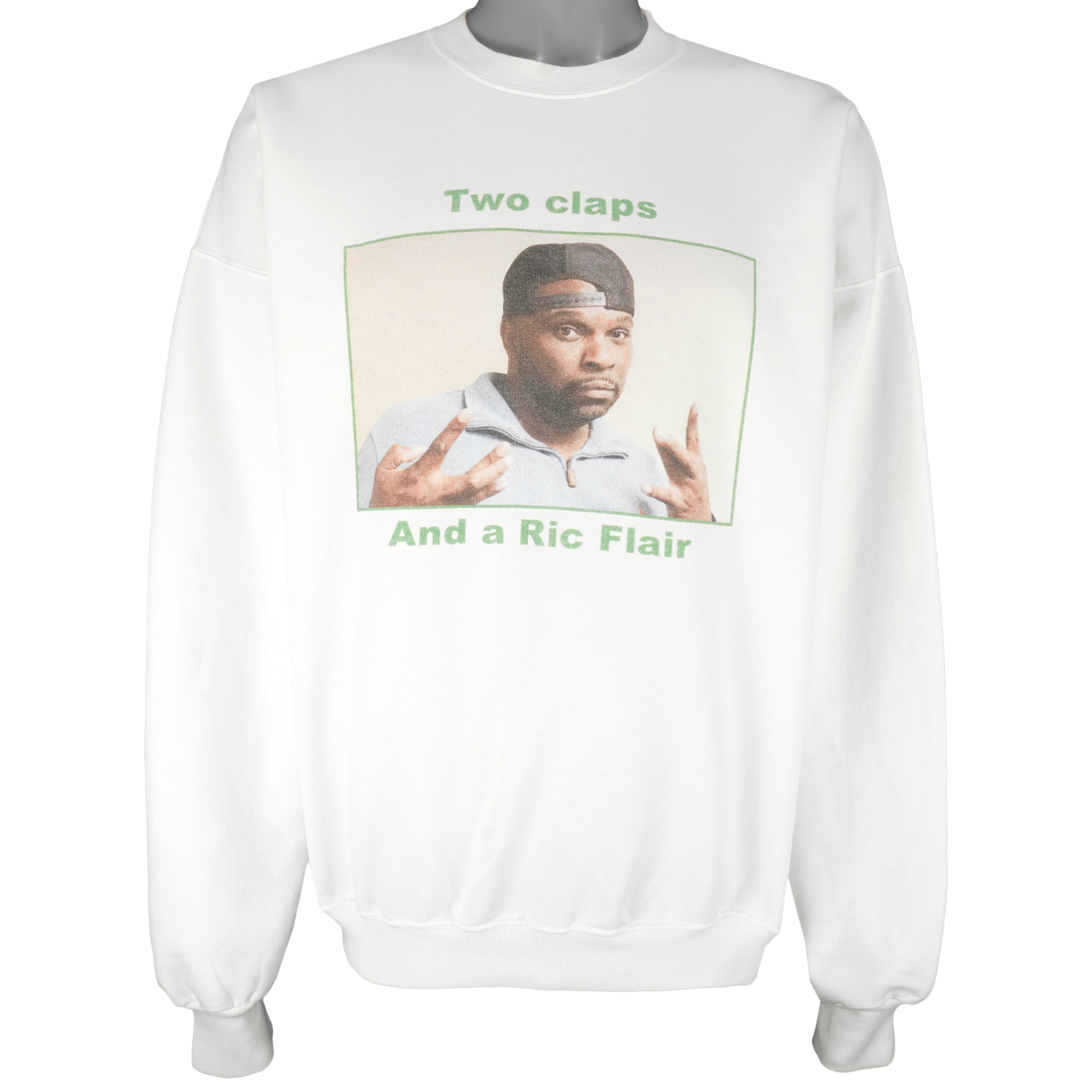 Vintage - Two Claps & a Ric Flair Crew Neck Sweatshirt 1990s X-Large Vintage Retro