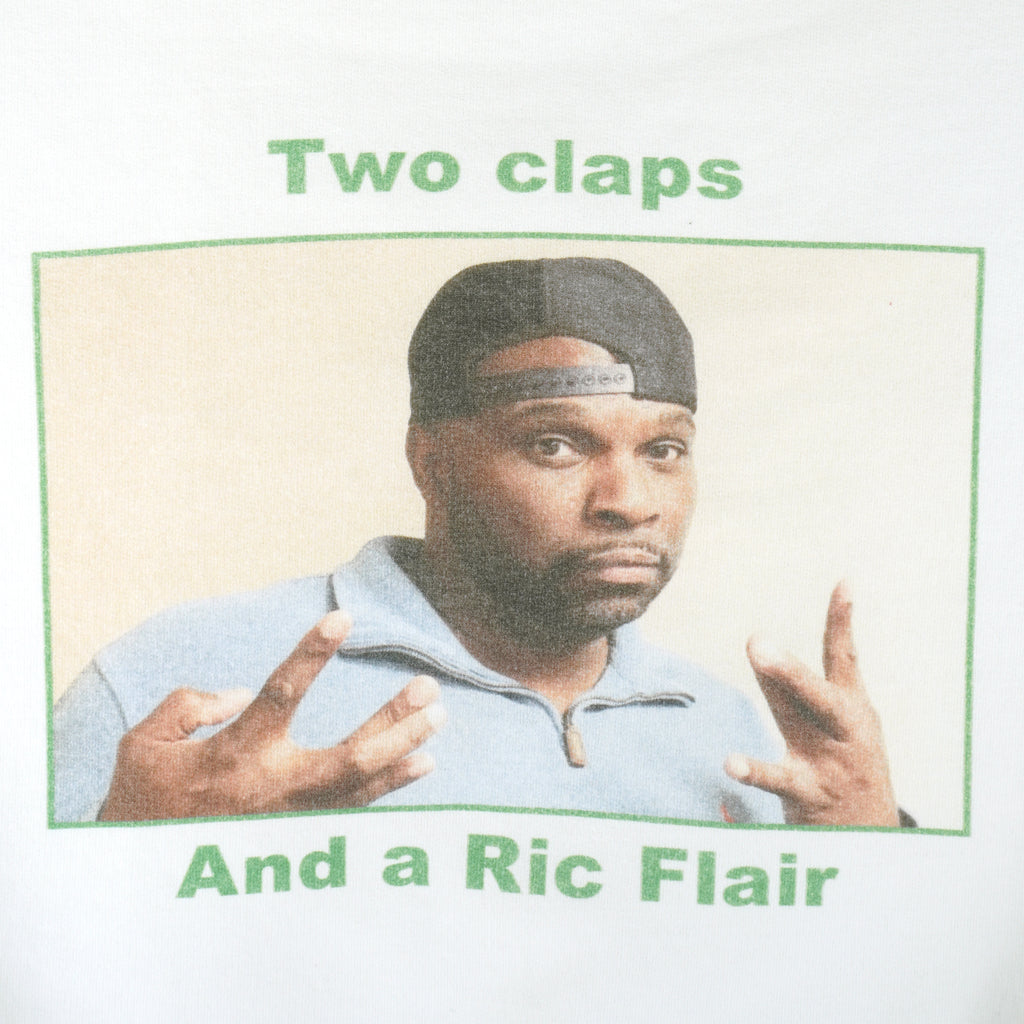 Vintage - Two Claps & a Ric Flair Crew Neck Sweatshirt 1990s X-Large Vintage Retro
