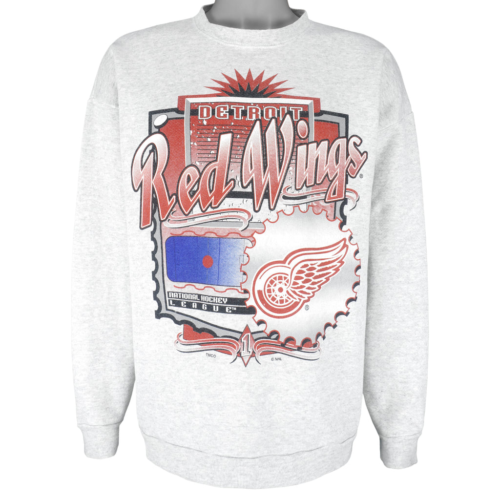 NHL (Tultex) - Detroit Red Wings Crew Neck Sweatshirt 1990s X-Large Vintage Retro Hockey