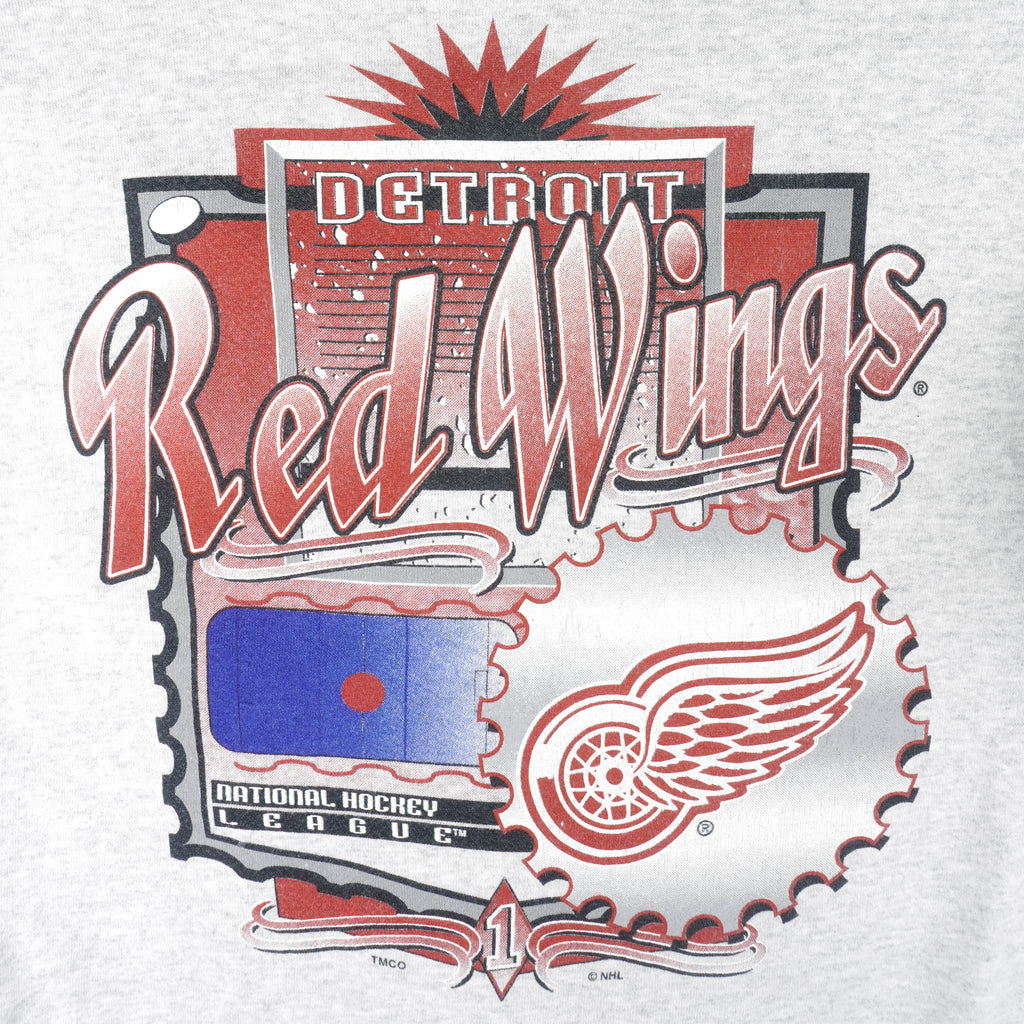 NHL (Tultex) - Detroit Red Wings Crew Neck Sweatshirt 1990s X-Large Vintage Retro Hockey