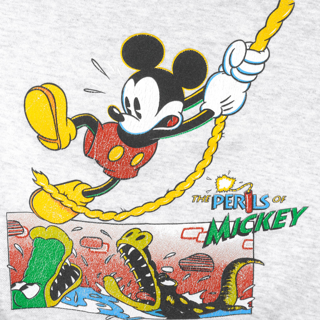 Disney - Mickey Mouse The Paris Crew Neck Sweatshirt 1980s Medium Vintage Retro