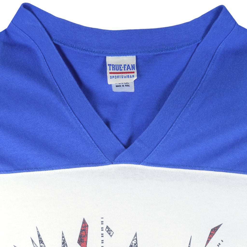 NHL (True Fan) - New York Rangers Big Logo Fan Jersey T-Shirt 1993 X-Large Vintage Retro Hockey