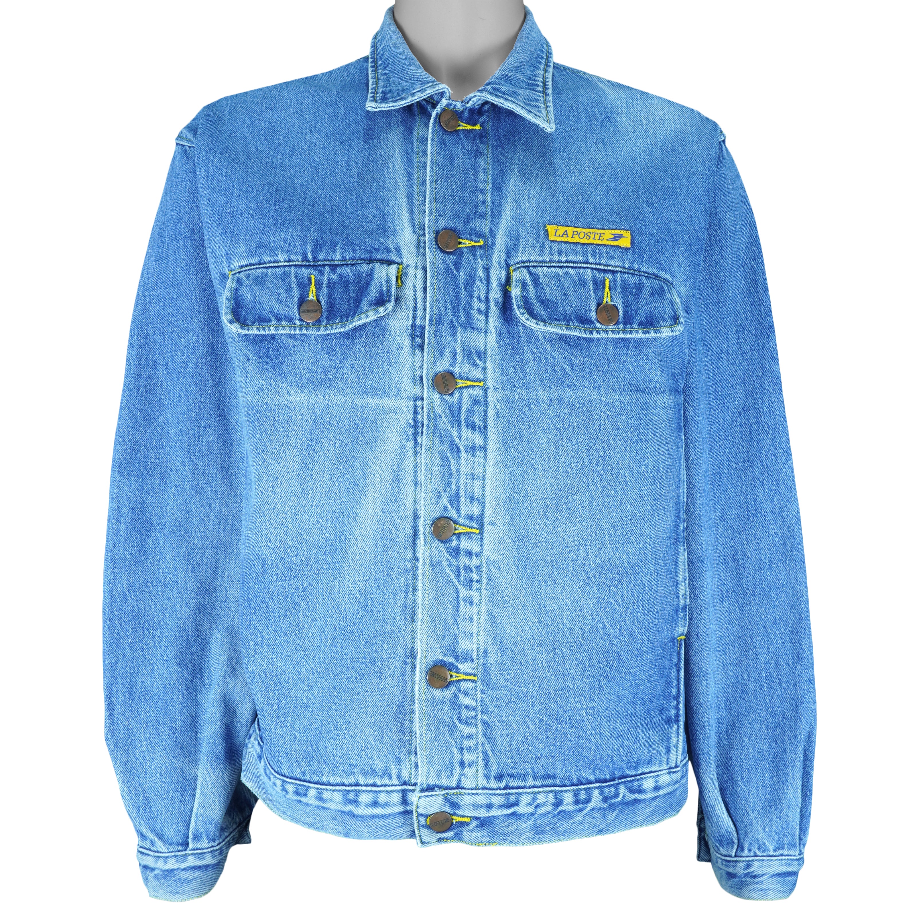 Vintage - La Poste Button-Up Denim Jacket 1990s Large Vintage Retro