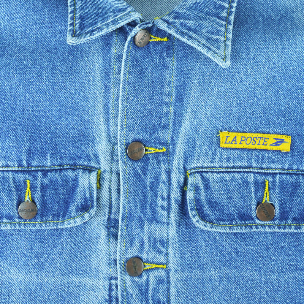 Vintage - La Poste Button-Up Denim Jacket 1990s Large Vintage Retro