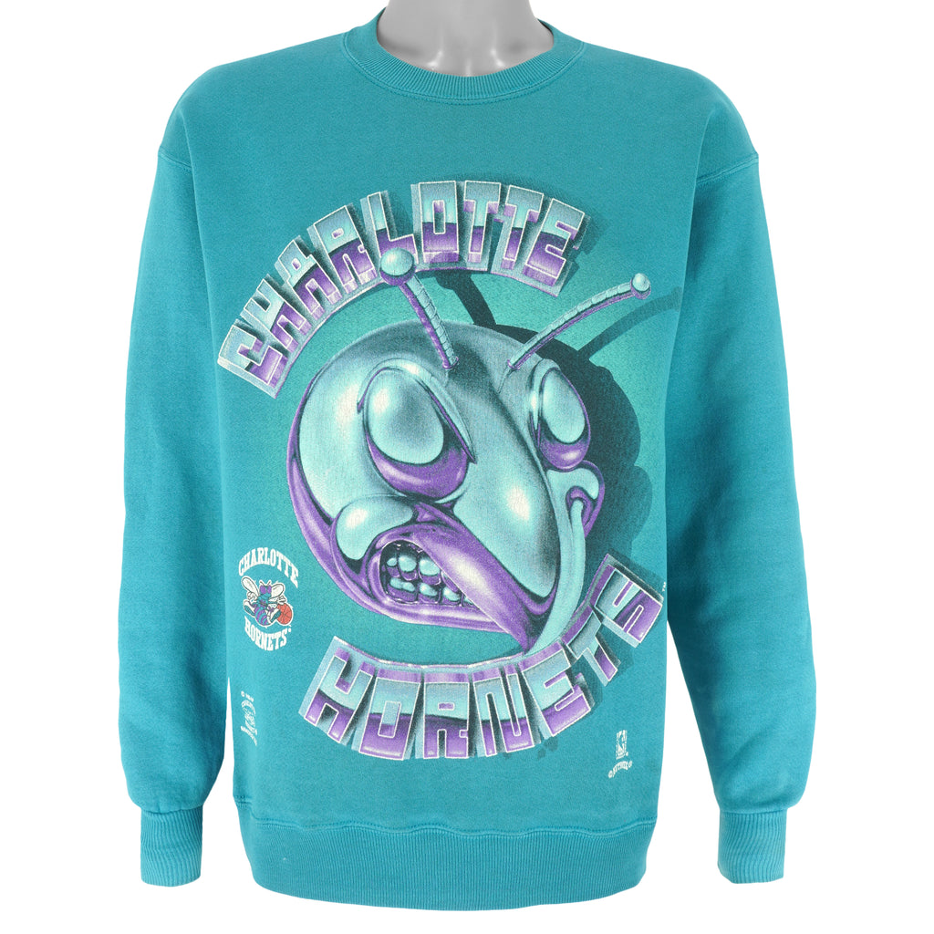 NBA (Lee) - Charlotte Hornets Crew Neck Sweatshirt 1990s Large Vintage Retro Basketball