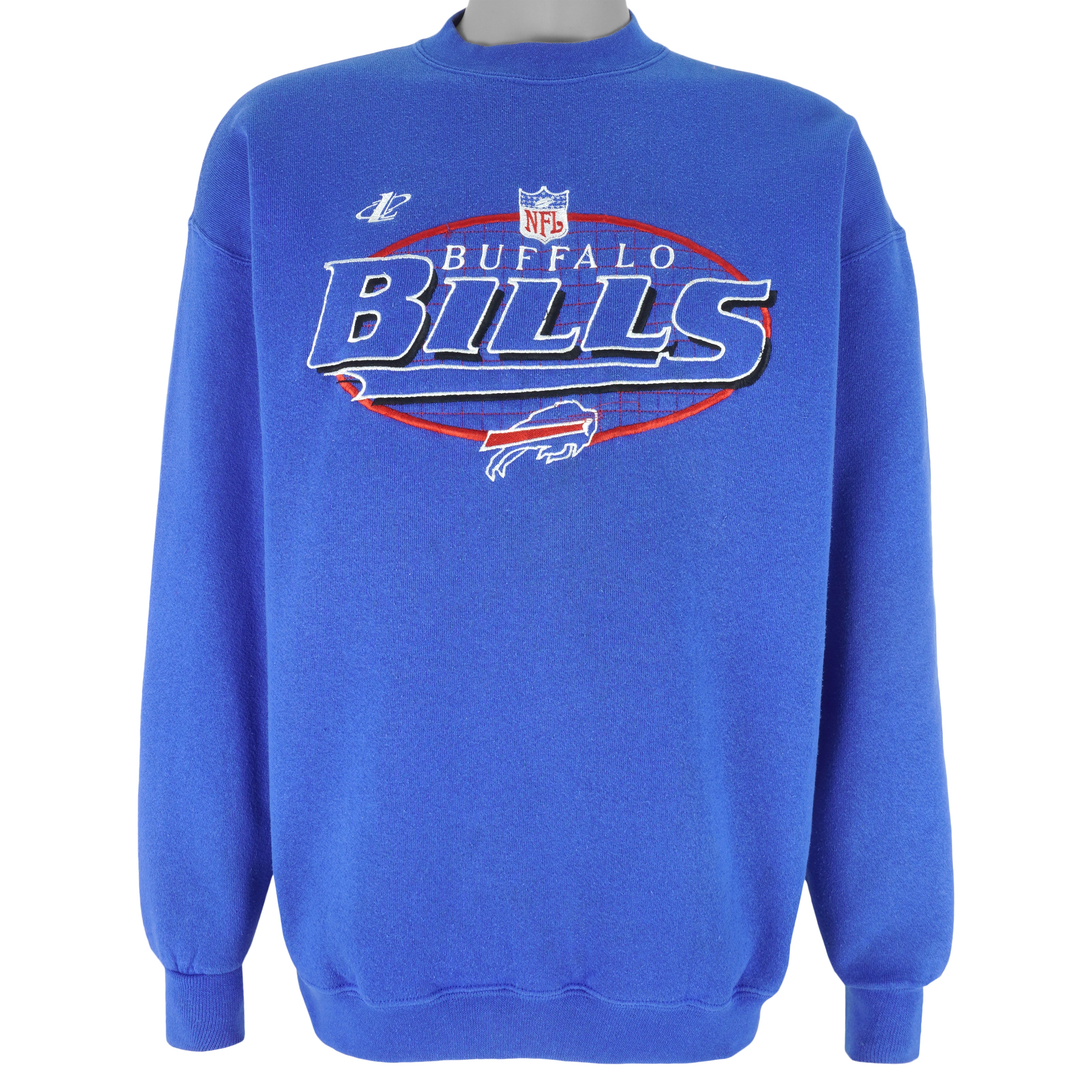 Vintage NFL (Logo Athletic) - Buffalo Bills Embroidered Crew Neck
