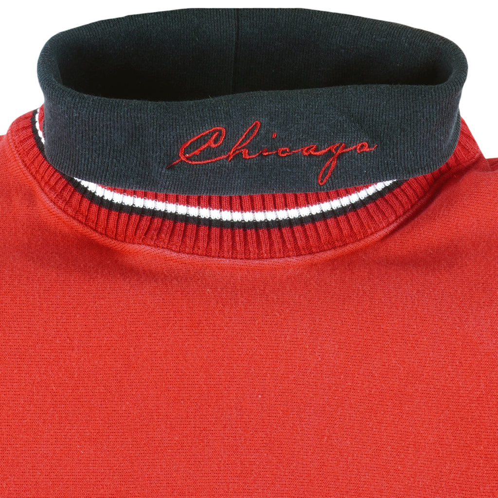 NBA (The Game) - Chicago Bulls Turtleneck Sweatshirt 1990s Large Vintage Retro Basketball