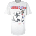 Vintage - World Cup USA Striker Pup Mascot Single Stitch T-Shirt 1994 X-Large Vintage Retro Football