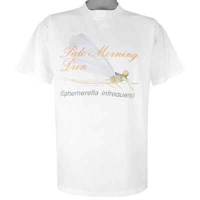Vintage (Oneita) - Pale Morning Dun The Fly Fishing Animal Print T-Shirt 1990s Large