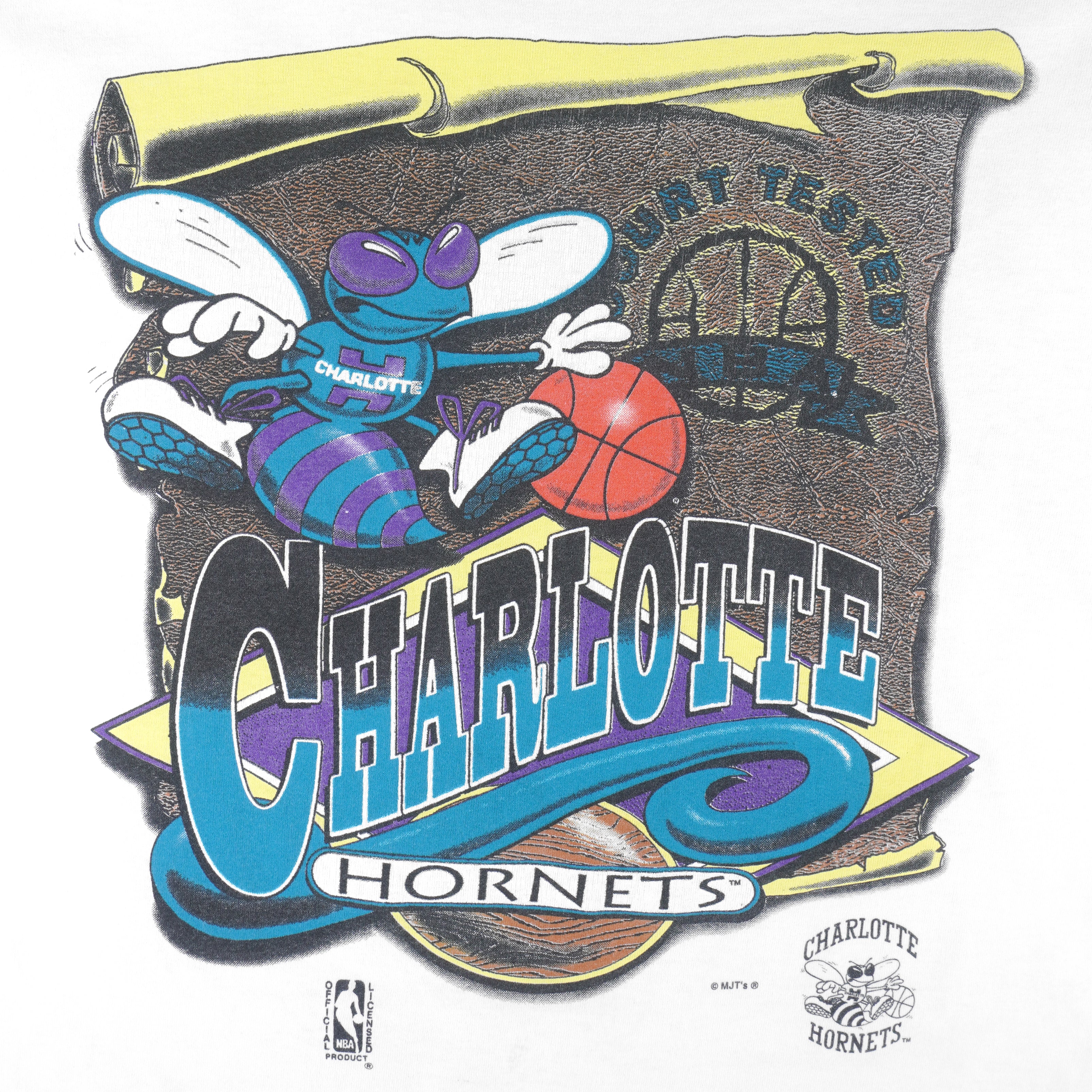 NBA (Magic Johnson T's) - Charlotte Hornets Court Tested Deadstock T-Shirt 1990s X-Large Vintage Retro Basketball