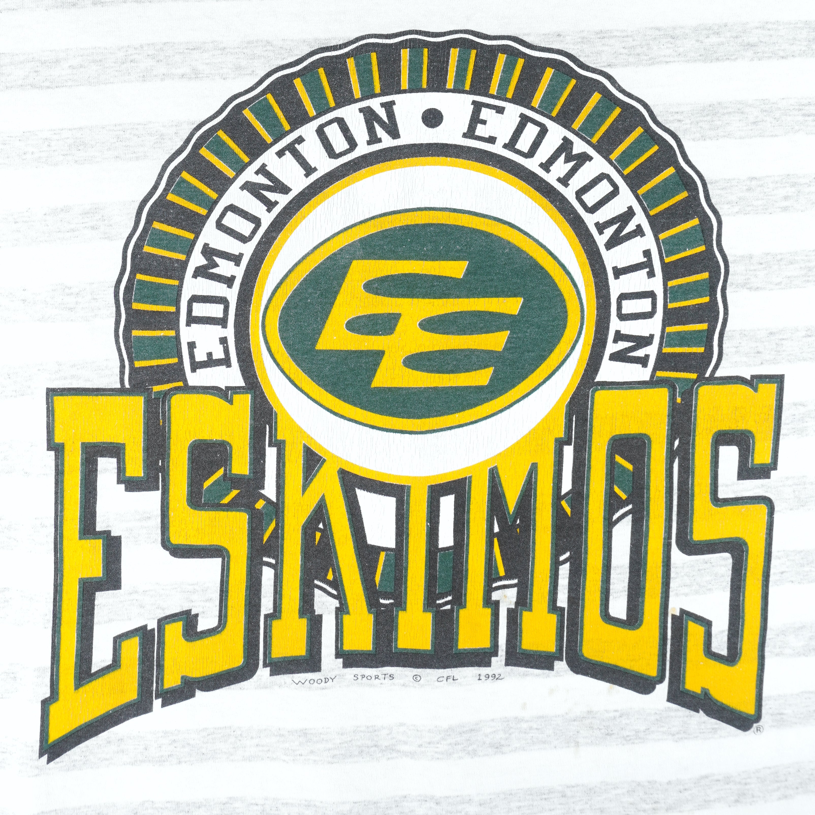 CFL - Edmonton Eskimos Football Club T-Shirt 1992 Large Vintage Retro Football