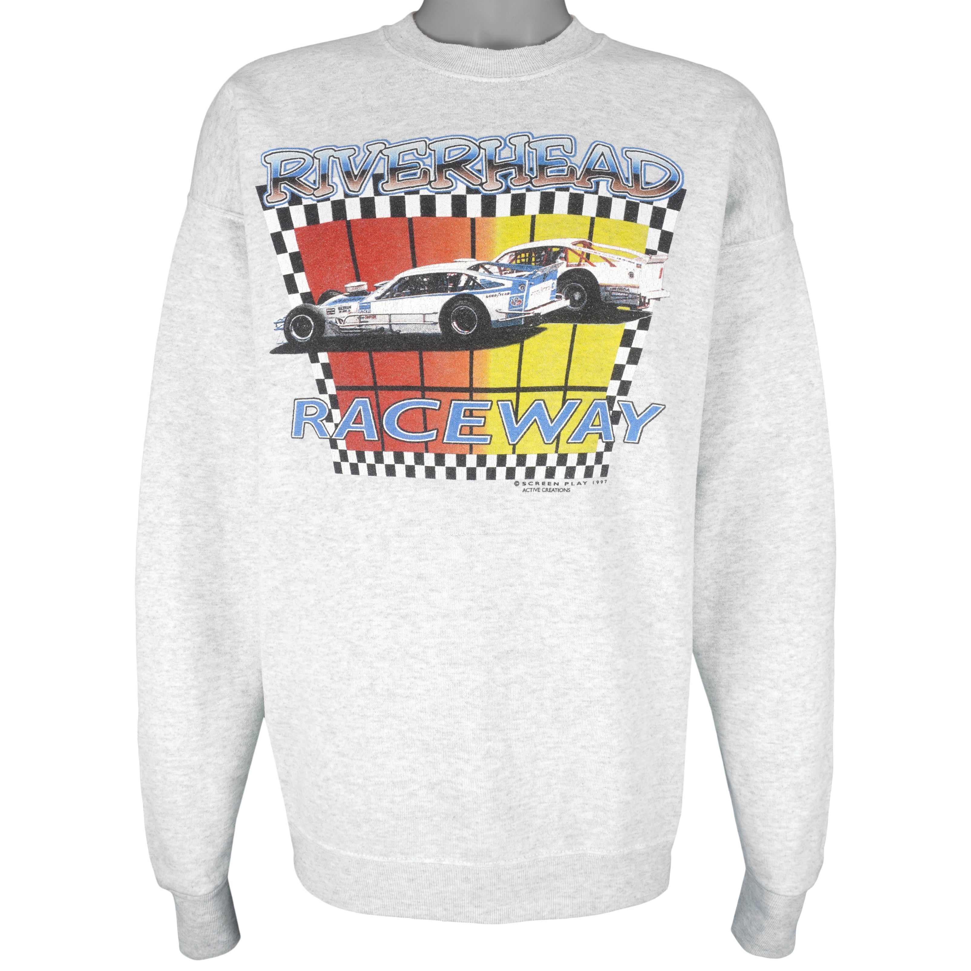 Vintage - Riverhead Raceway Crew Neck Sweatshirt 1990s X-Large Vintage Retro