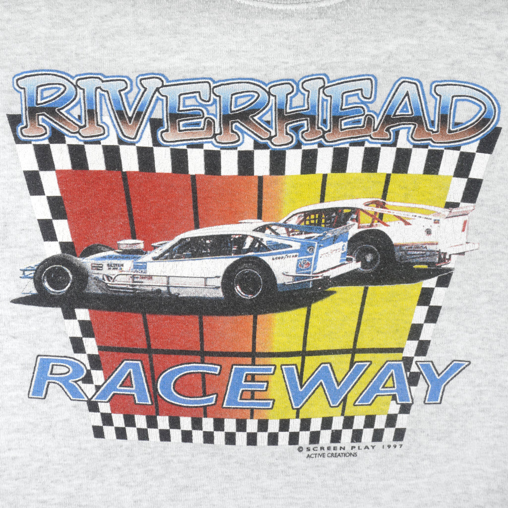 Vintage - Riverhead Raceway Crew Neck Sweatshirt 1990s X-Large Vintage Retro