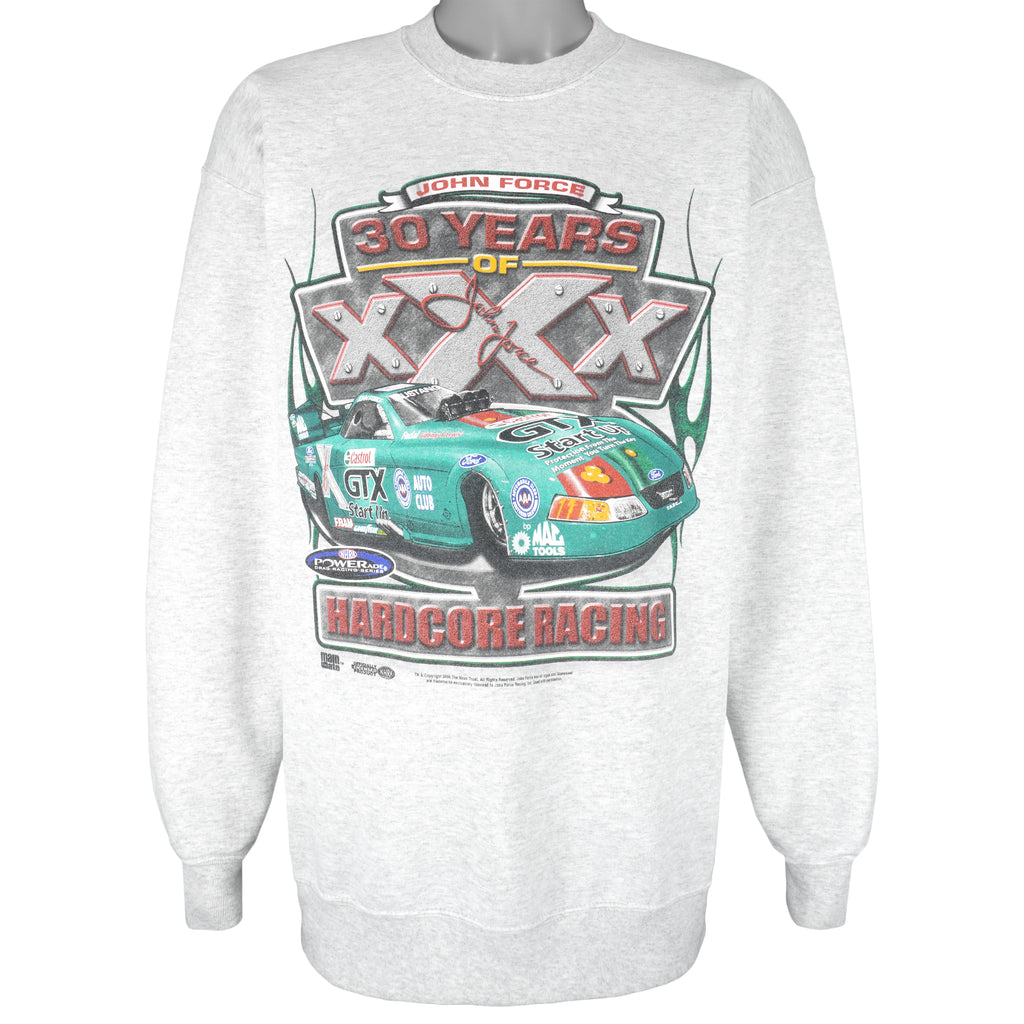 NASCAR (Gildan) - John Force 30 Years Heardcore Racing Crew Neck Sweatshirt 2006 Large Vintage Retro