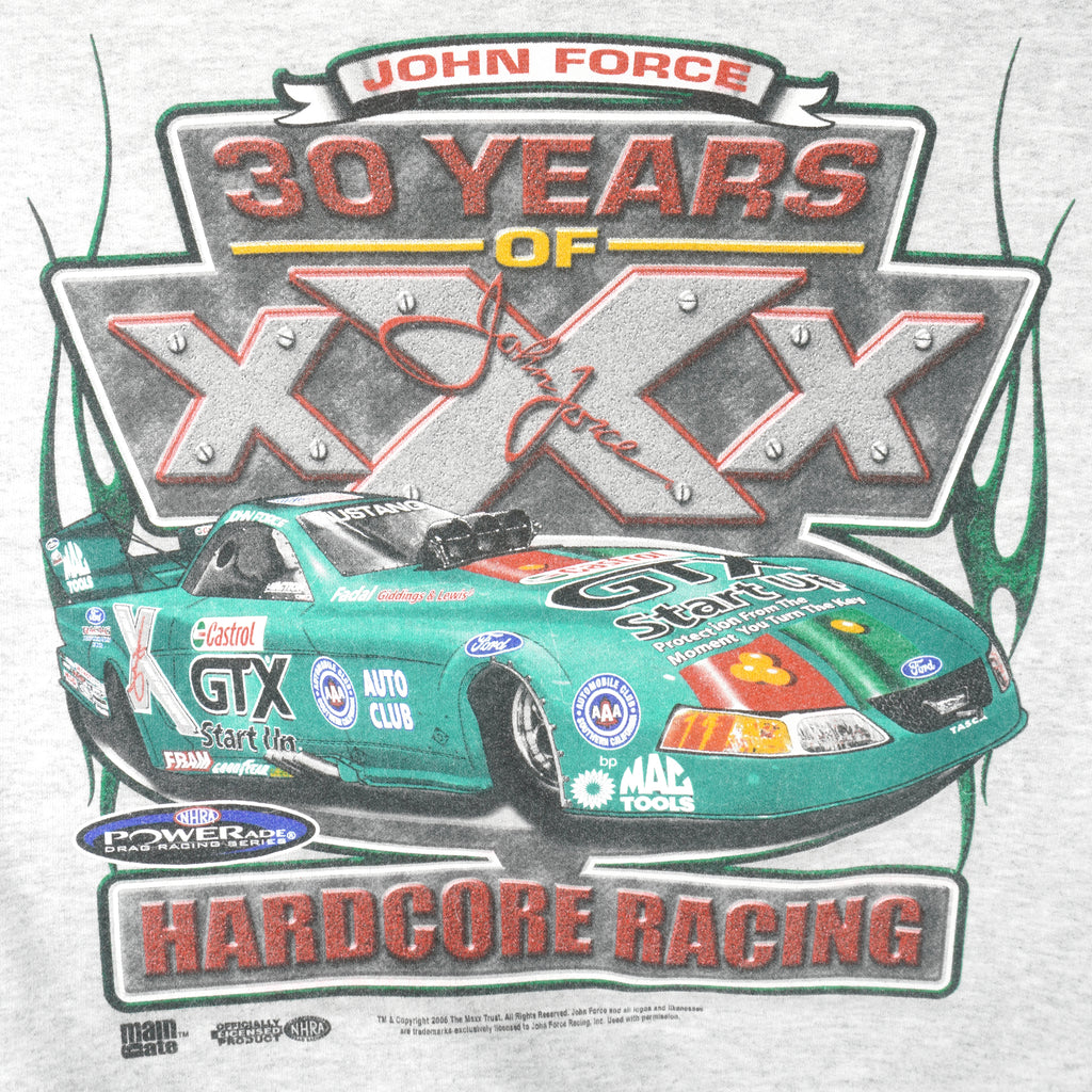 NASCAR (Gildan) - John Force 30 Years Heardcore Racing Crew Neck Sweatshirt 2006 Large Vintage Retro