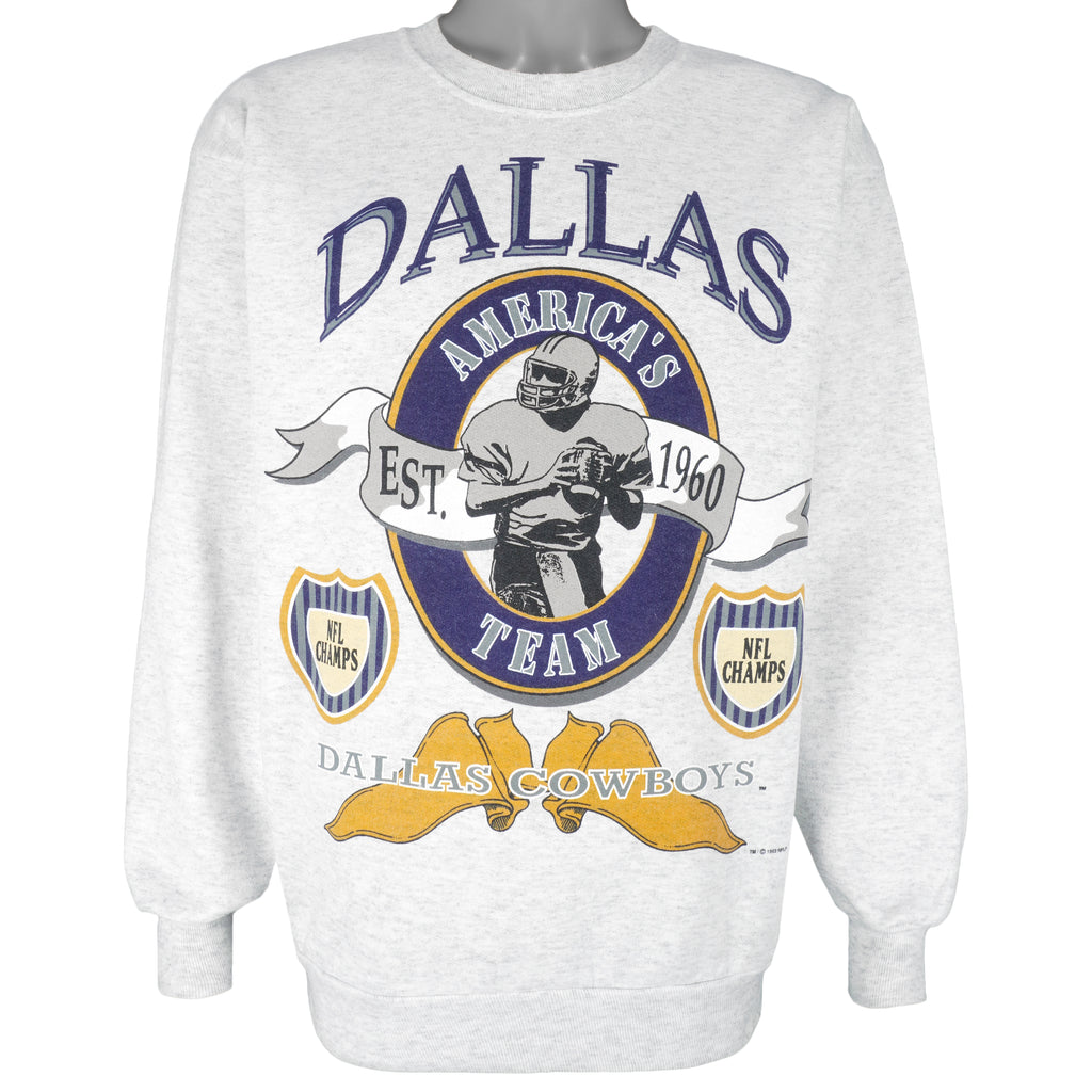 NFL (Glory Days) - Dallas Cowboys Champs Crew Neck Sweatshirt 1993 Large Vintage Retro Football