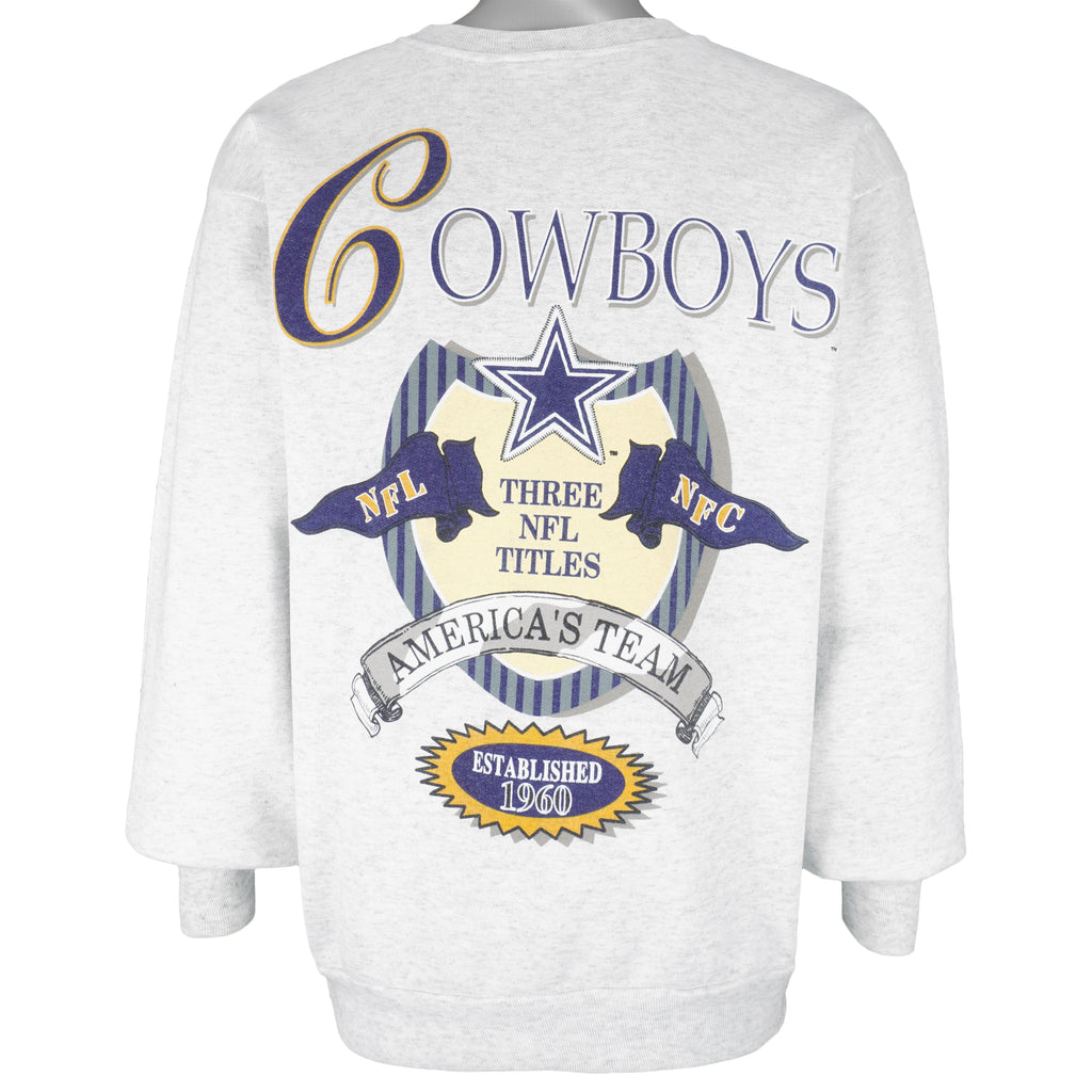 NFL (Glory Days) - Dallas Cowboys Champs Crew Neck Sweatshirt 1993 Large Vintage Retro Football
