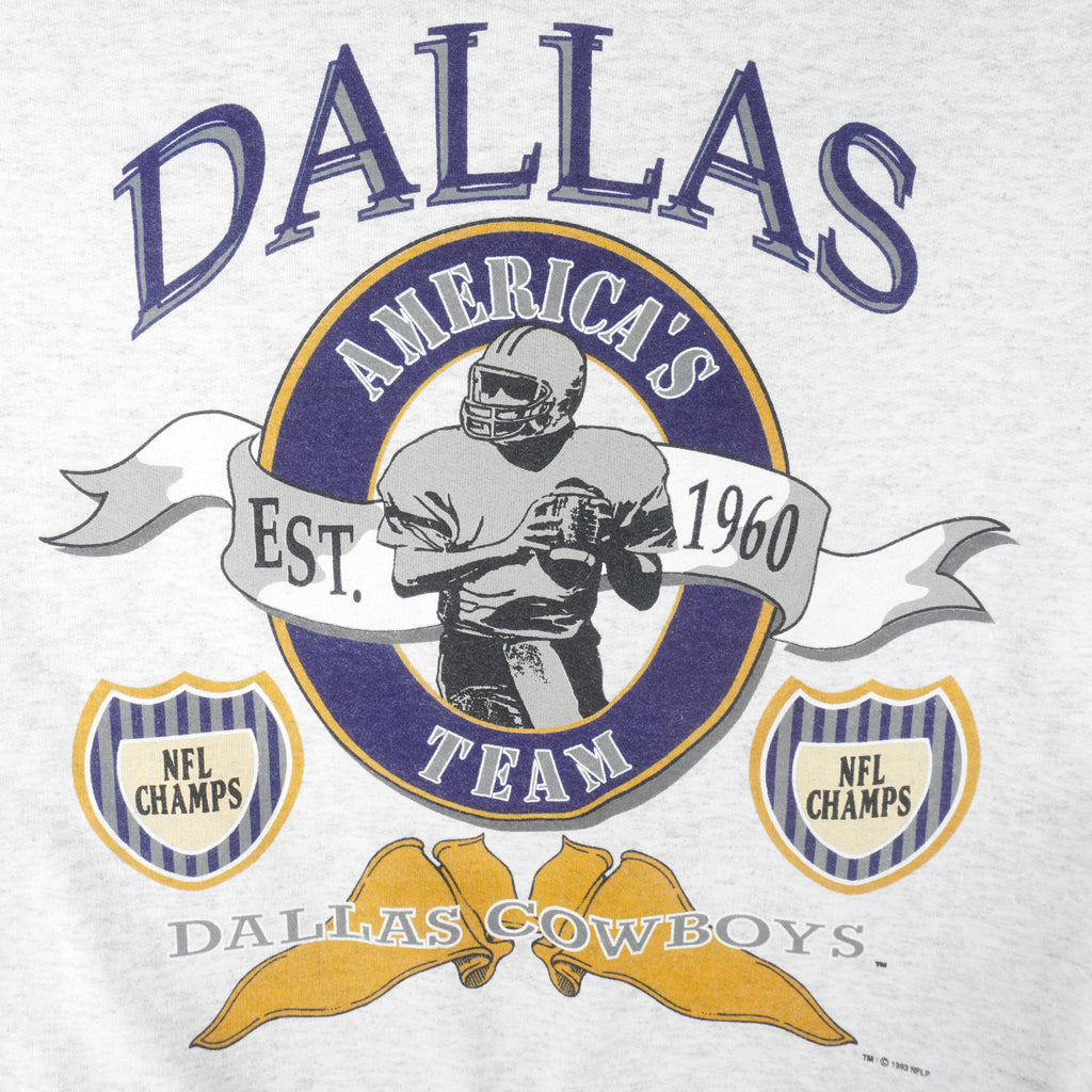 NFL (Glory Days) - Dallas Cowboys Champs Crew Neck Sweatshirt 1993 Large Vintage Retro Football