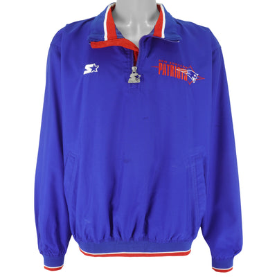 Starter - New England Patriots 1/4 Zip Pullover Windbreaker 1990s Medium