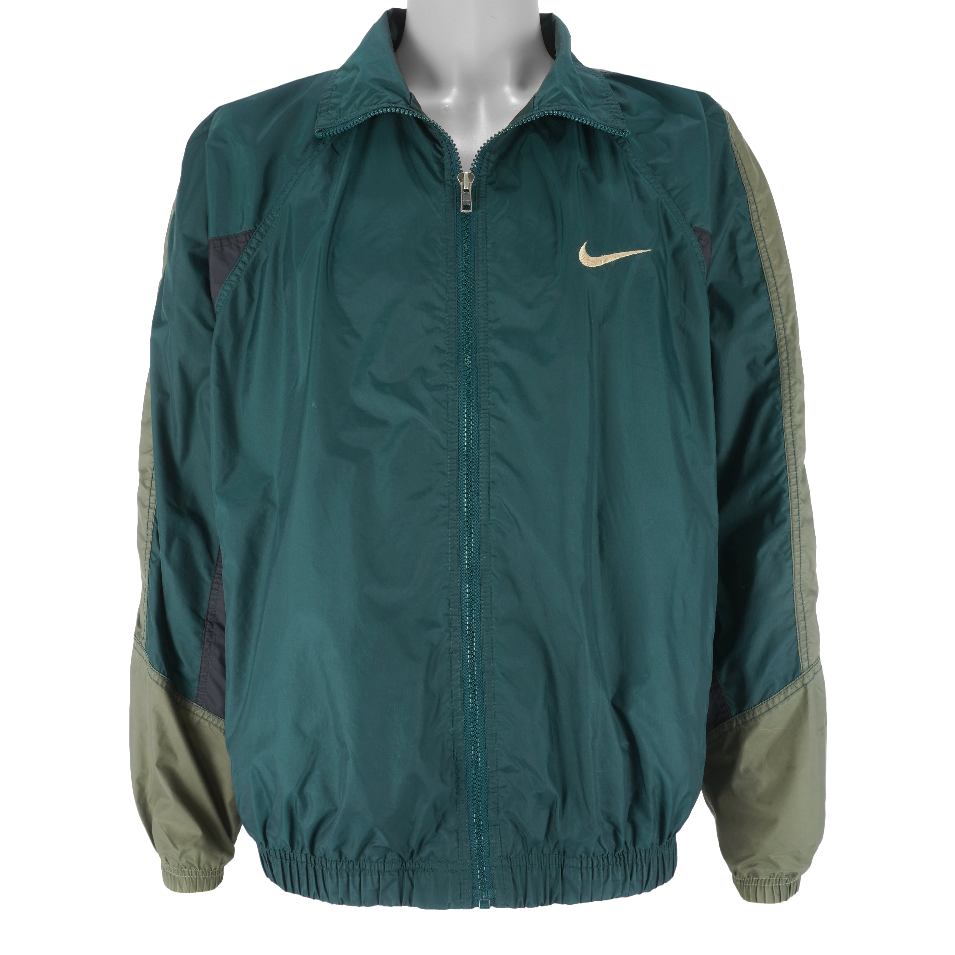 Nike - Zip-Up Embroidered Windbreaker 1990s Large Vintage Retro