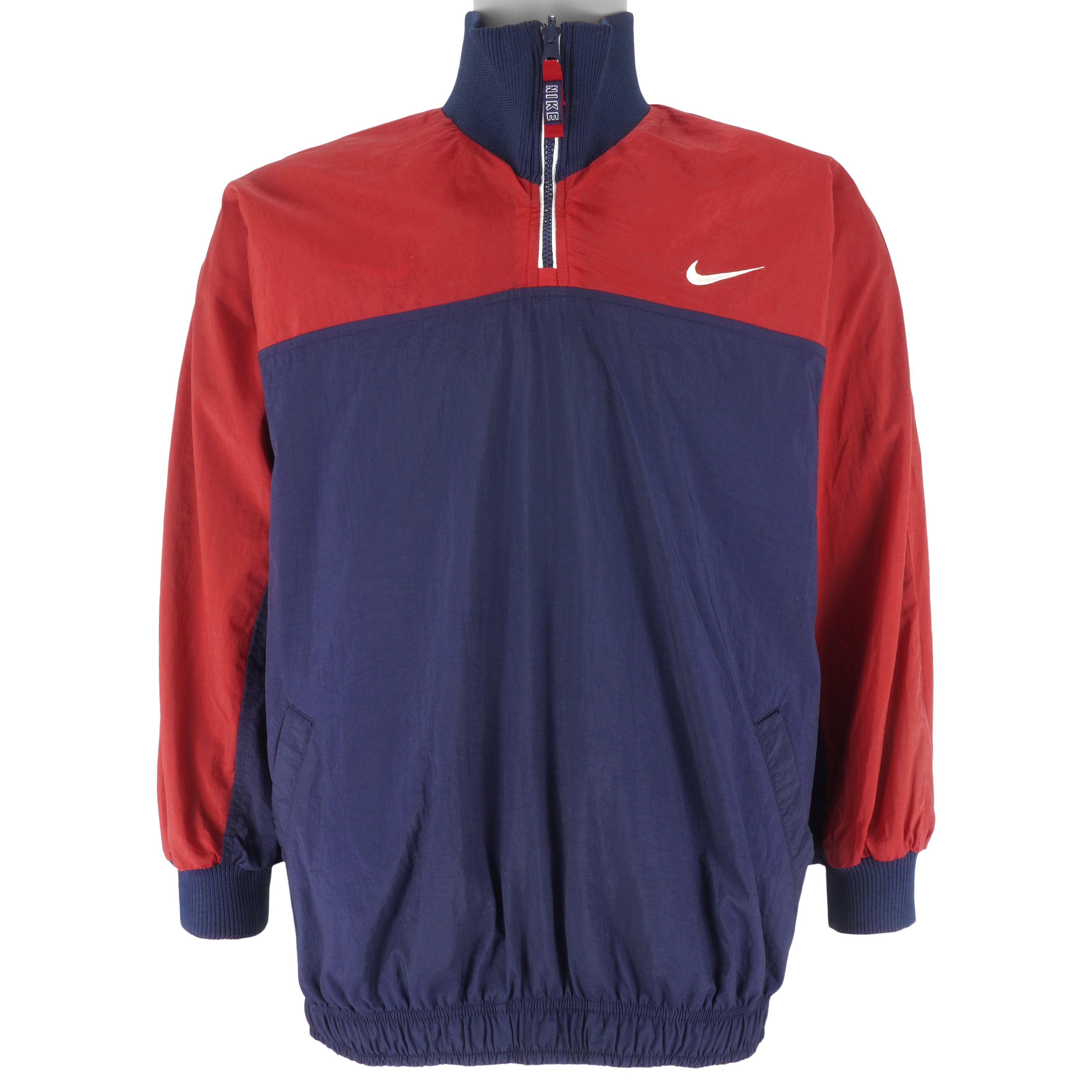 Nike - Blue 1/4 Zip Reversible Windbreaker Large Vintage Retro