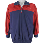 Nike - Blue 1/4 Zip Reversible Pullover Windbreaker 2000s Large Youth