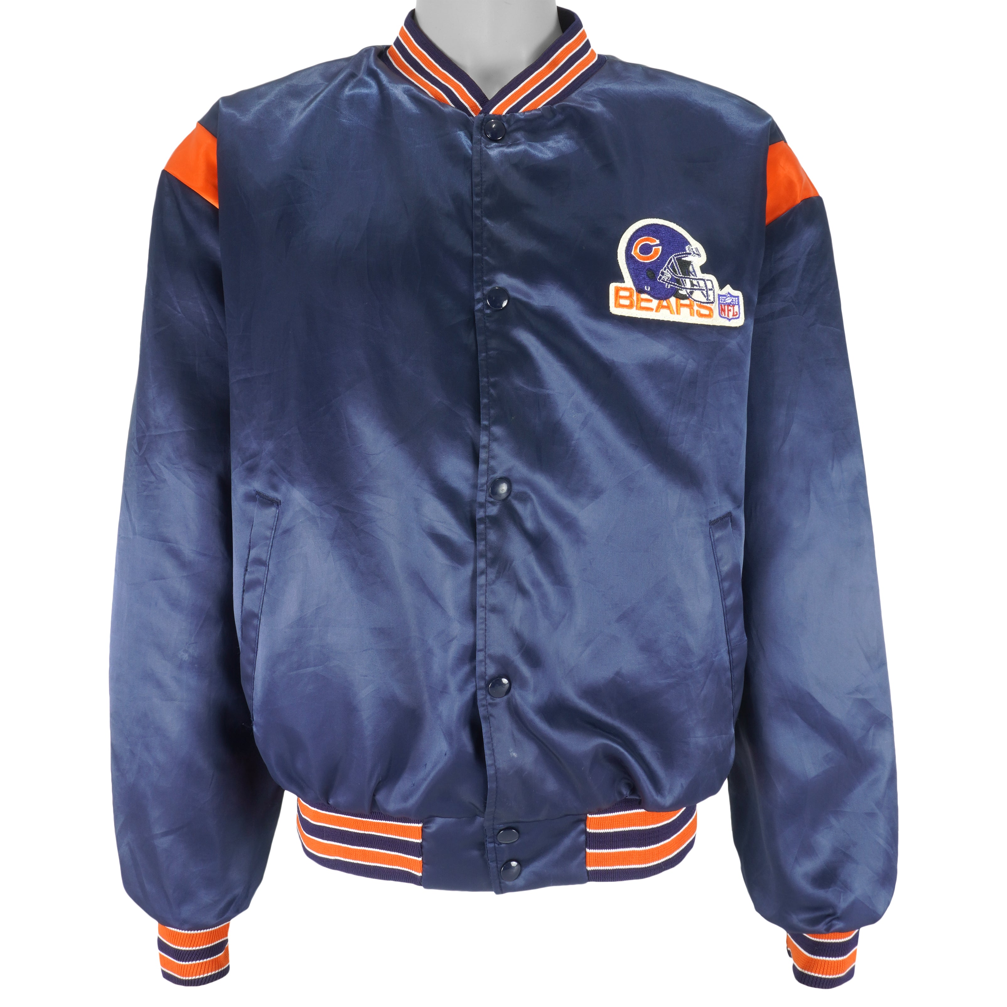 NFL (Swingster) - Chicago Bears Satin Button-Up Jacket 1990s X-Large Vintage Retro Football