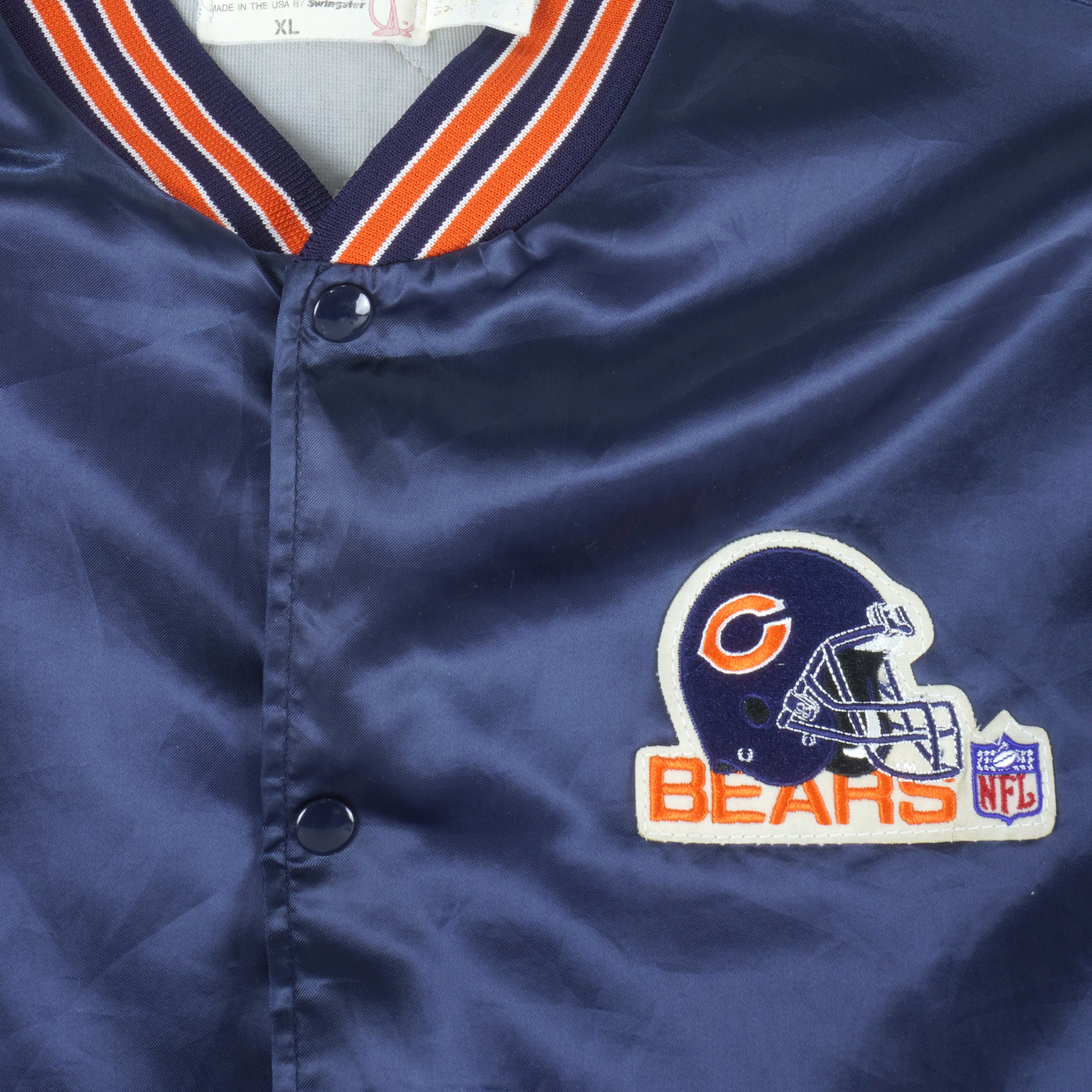 NFL (Swingster) - Chicago Bears Satin Button-Up Jacket 1990s X-Large Vintage Retro Football