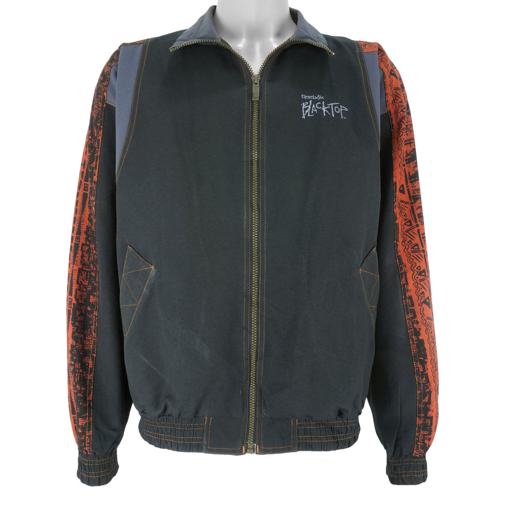 Reebok - Blacktop Embroidered Zip-Up Windbreaker 1990s Medium Vintage Retro