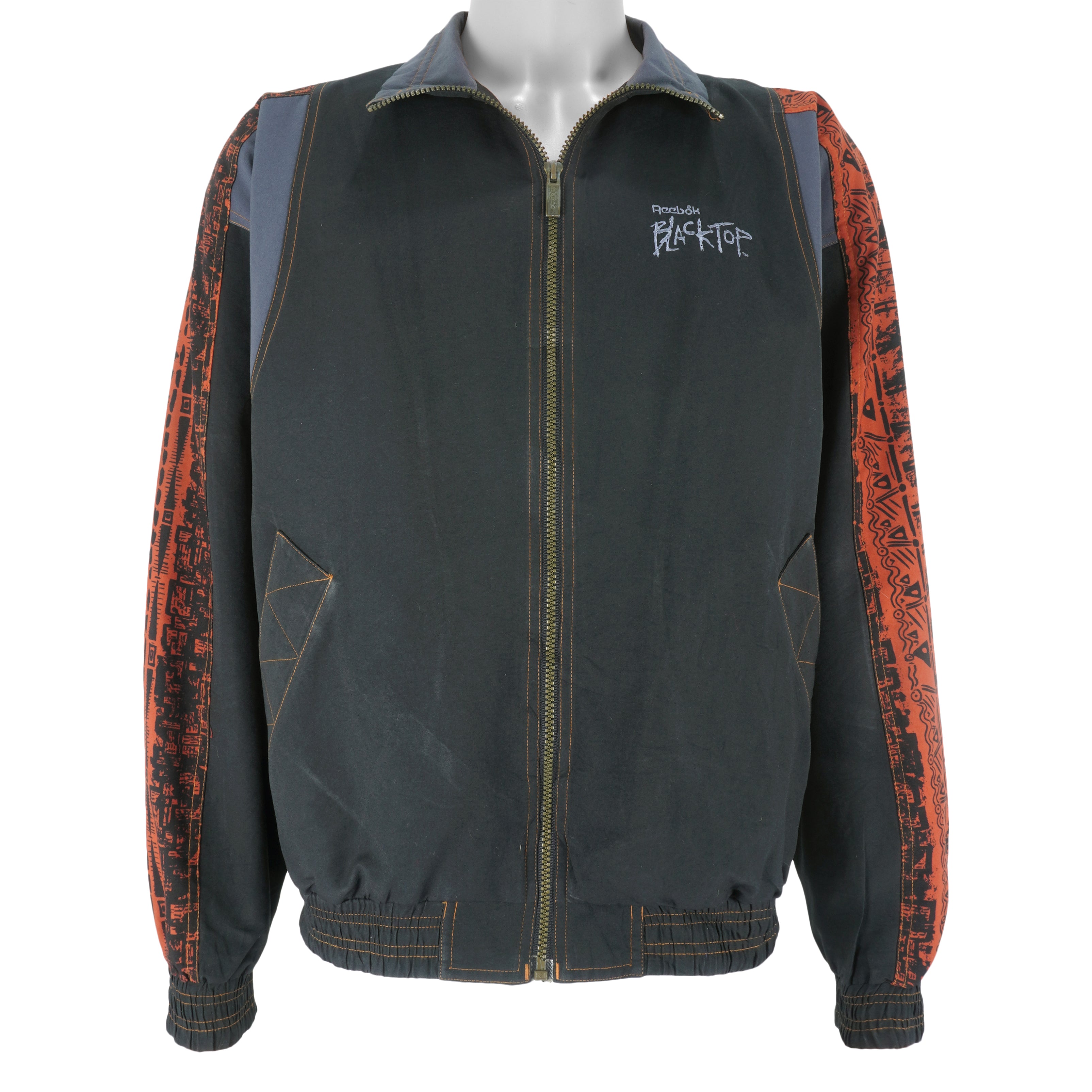 Reebok - Blacktop Embroidered Zip-Up Windbreaker 1990s Medium Vintage Retro