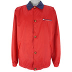 Tommy Hilfiger - Red Embroidered Button-Up Jacket 1990s Medium Vintage Retro