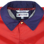 Tommy Hilfiger - Red Embroidered Button-Up Jacket 1990s Medium Vintage Retro
