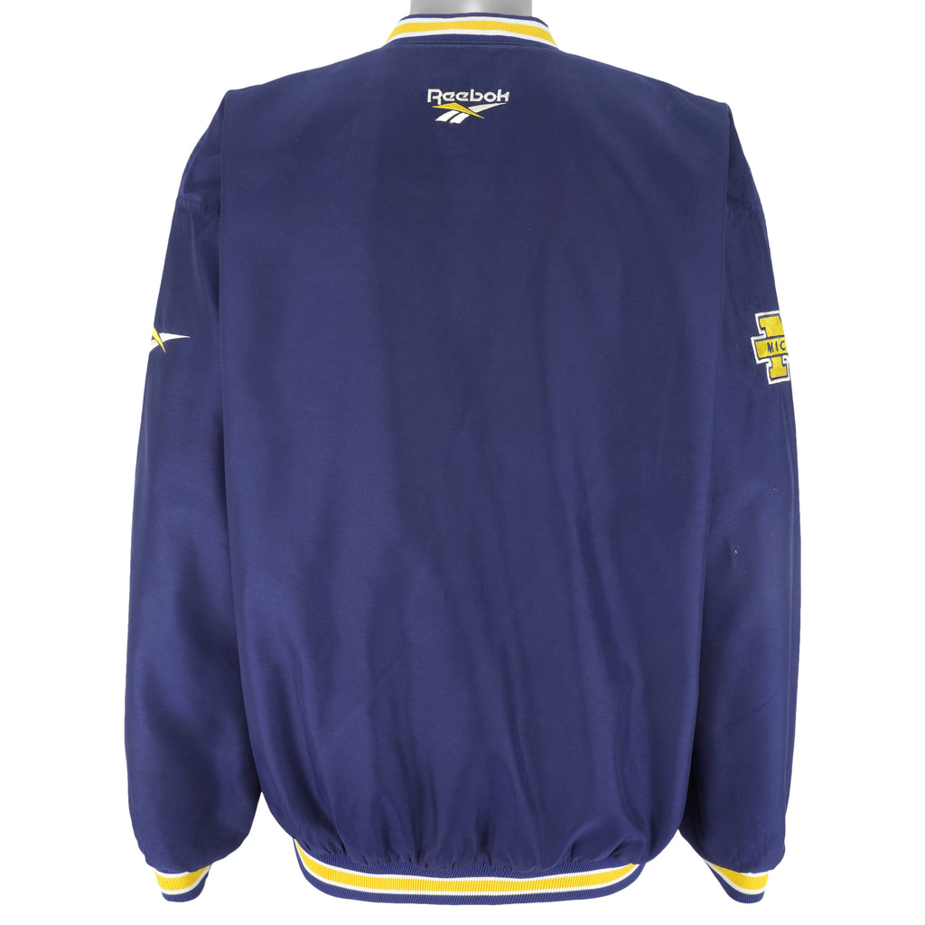 Reebok - Michigan Wolverines Pullover Windbreaker 1990s X-Large Vintage Retro College