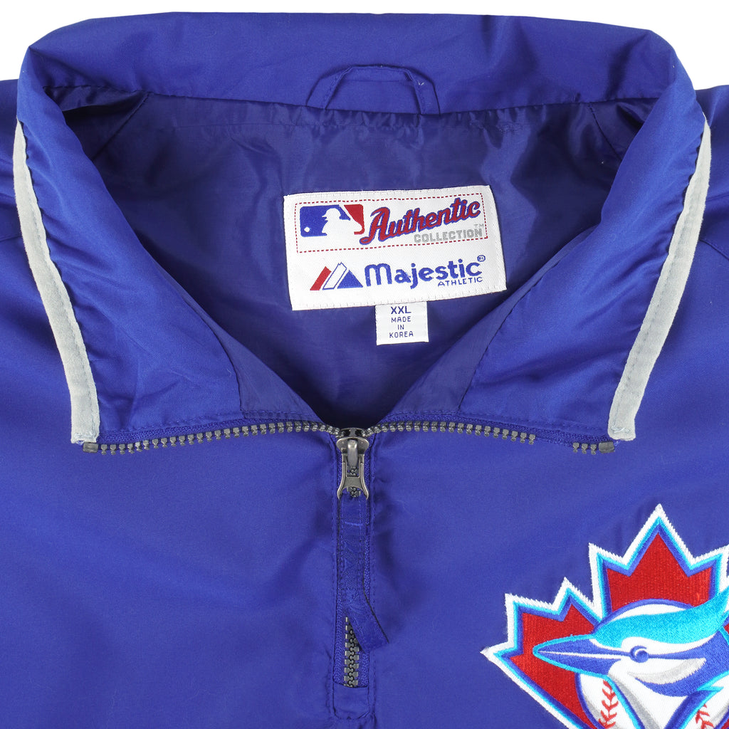 MLB (Majestic) - Toronto Blue Jays Pullover Windbreaker 1990s XX-Large Vintage Retro Baseball