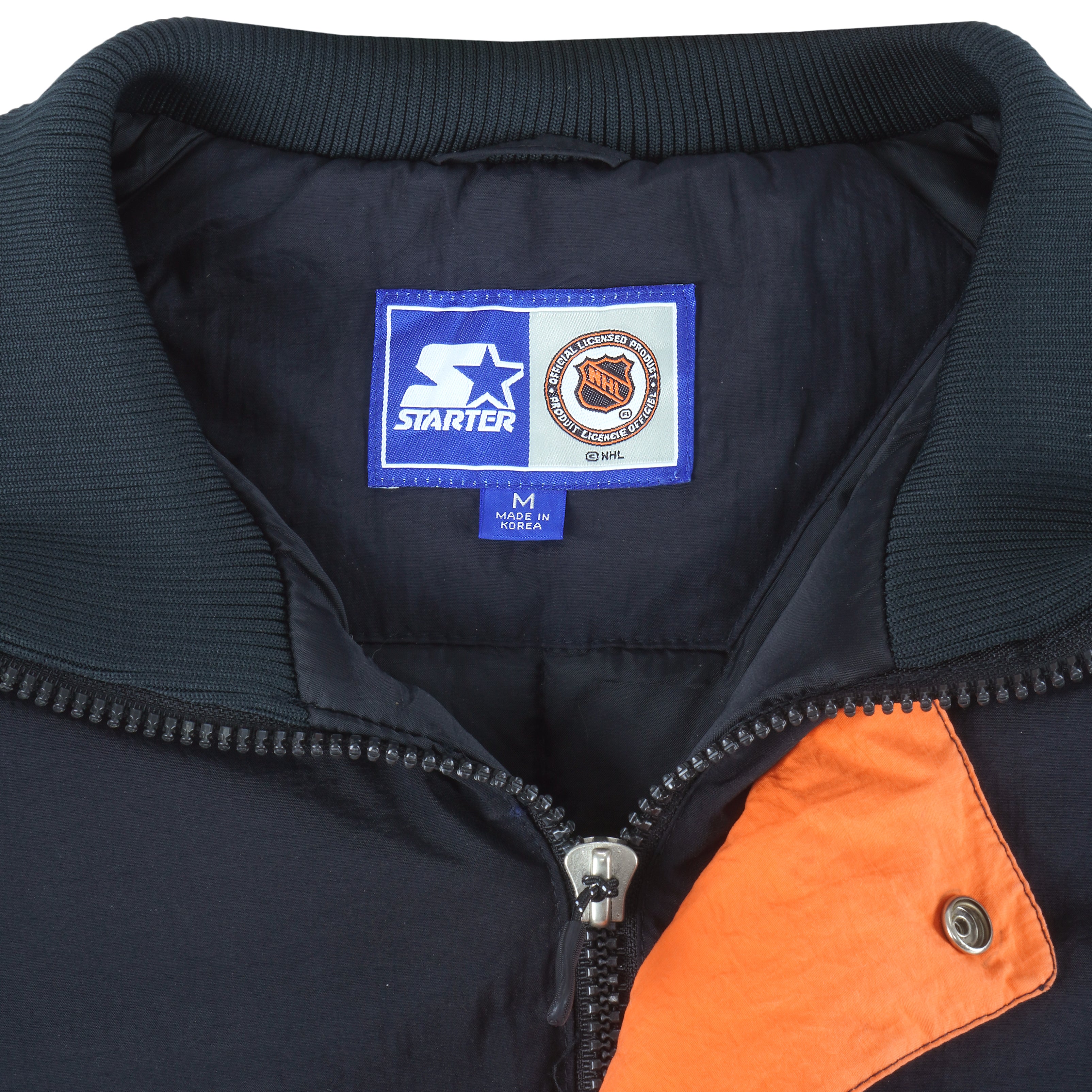 Vintage Philadelphia Flyers NHL Starter Puffer Full Zip Jacket Coat Size  Medium