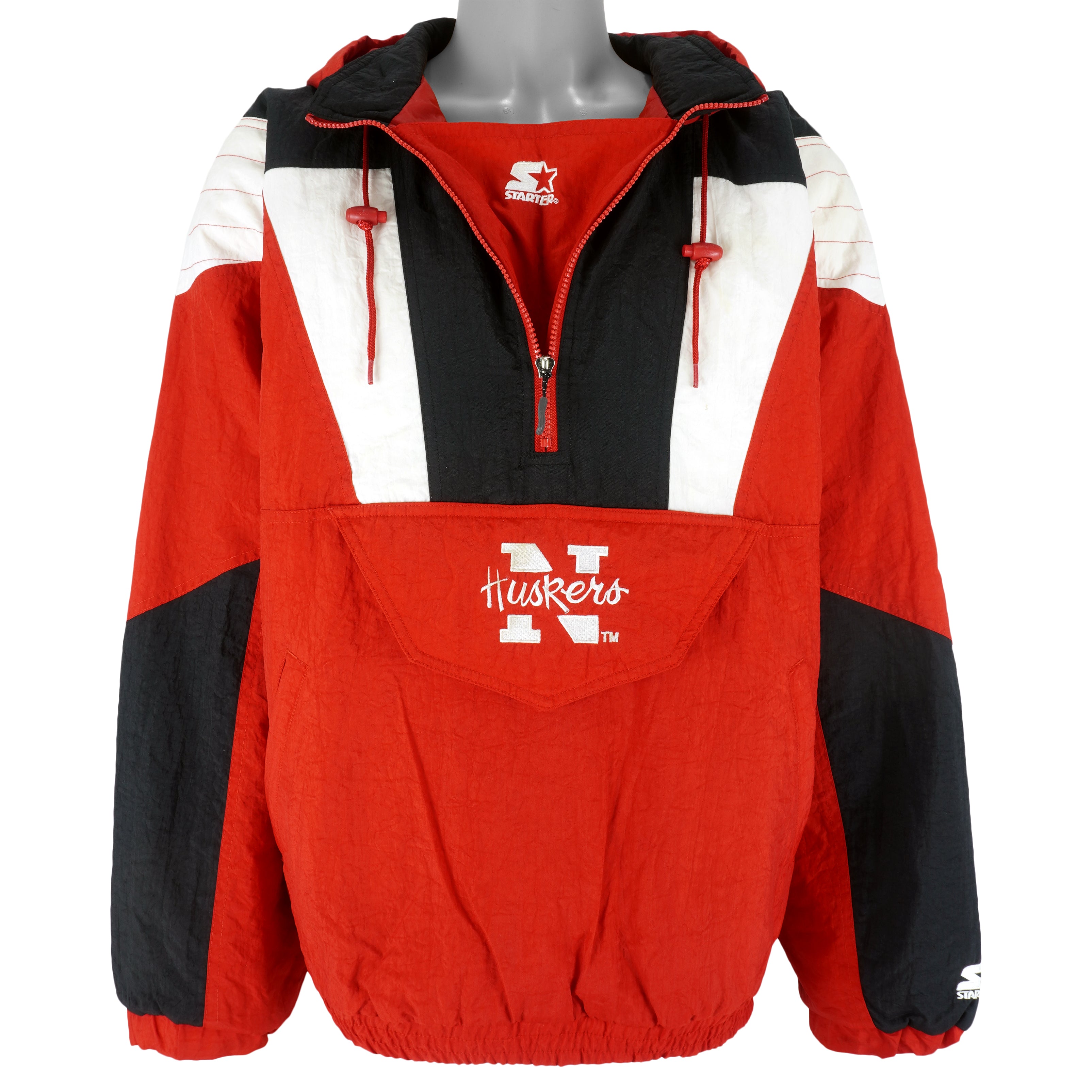Starter (NCAA) - Nebraska Huskers Embroidered Puffer Jacket 1990s X-Large Vintage Retro College