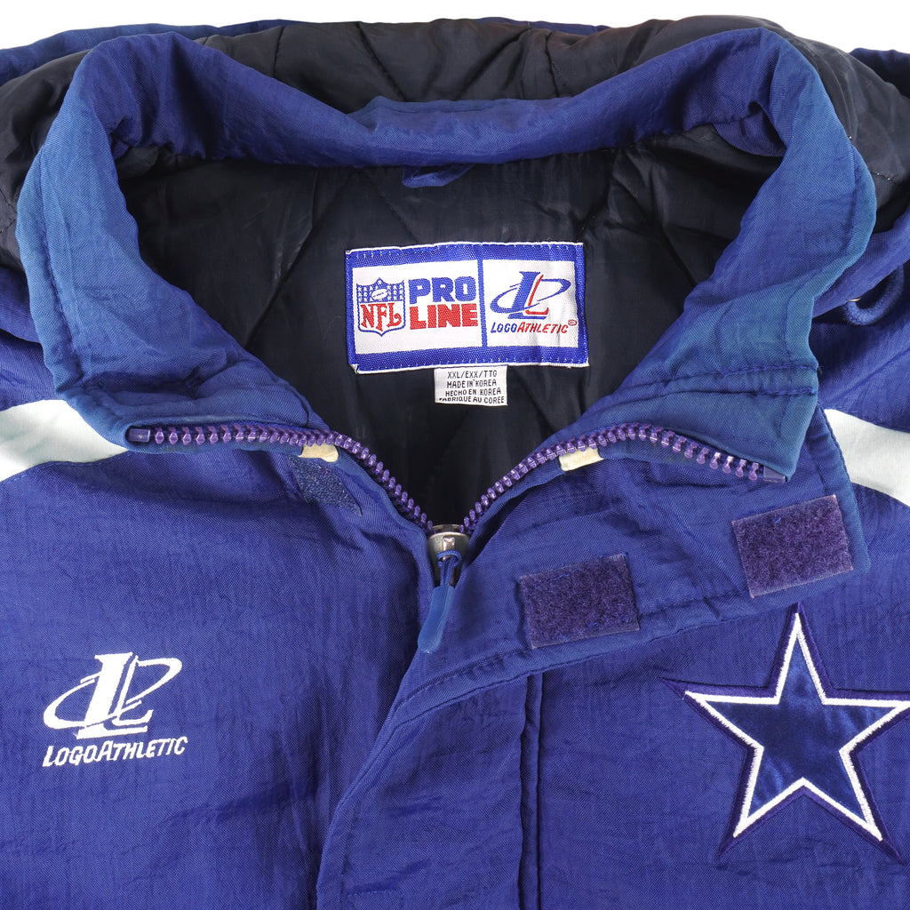 NFL (Pro Line) - Dallas Cowboys Embroidered Puffer Jacket 1990s XX-Large Vintage Retro Football