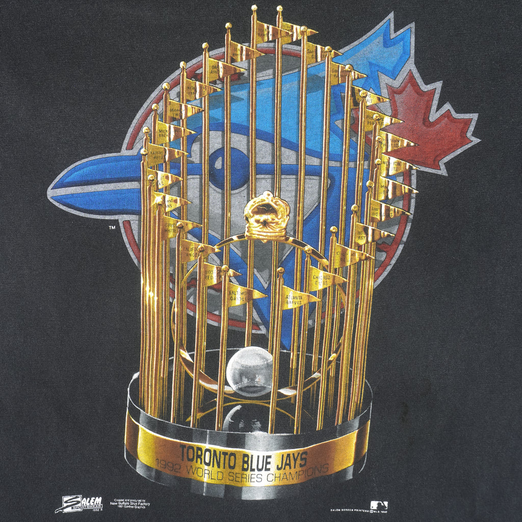 MLB (Salem) - Toronto Blue Jays World Series T-Shirt 1992 Large Vintage Retro Baseball